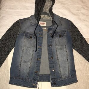 Target Knit Hooded Denim Jacket
